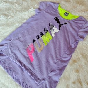 Girls Puma Purple Top with Glitter & Mesh Details